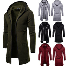Load image into Gallery viewer, Mens New Style Autumn Winter Coat Warm  Trench New Fashion Long Overcoat Casual Solid Outwear Cardigan
