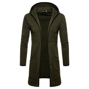 Mens New Style Autumn Winter Coat Warm  Trench New Fashion Long Overcoat Casual Solid Outwear Cardigan