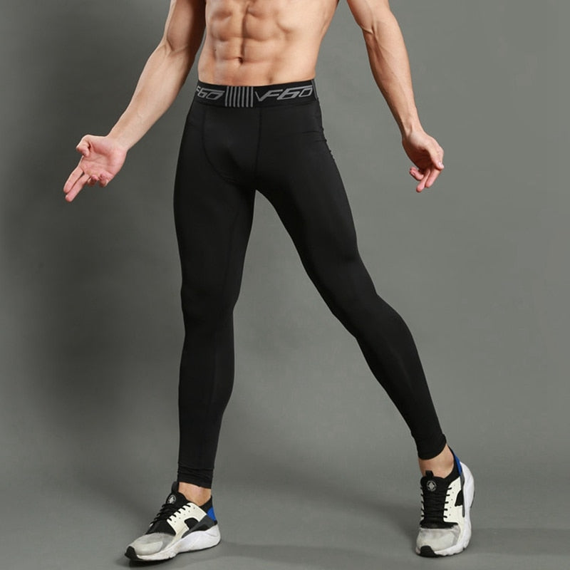 Men's Breathable Elastic Sports Leggings, Casual Quick Drying Compression  Pants For Outdoor Training Cycling Running